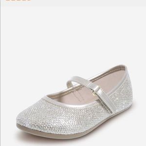 Little Girls sparkly gold shoes
